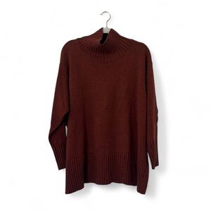 Eileen Fisher Burgundy Turtleneck Pullover Sweater